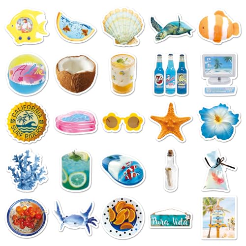 Strand Stickers voor tieners Volwassenen 50 stuks Zomer strand Vinyl Sticker Set Auto Motorfiets Fiets Skateboard Snowboard Bagage Laptop Koffer Helm Motorfiets Computer 3