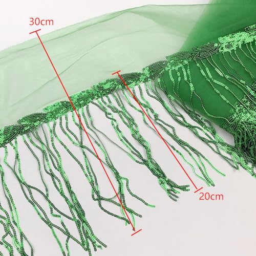 1 Yard 20cm Bling Sequins Fringe Fringe Fringe Border Decoratieve Lint Dans Kralen Fringe Linten Linten voor Naaien, DIY Crafts, Kleding Lingerie Gordijnen, Rose Gold 3