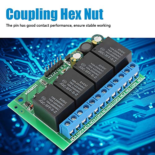 Relay modul, 4-kanaals flip-flop-DC 12 V bistabil selbstsperrendes relais modul Niedrigpuls-trigger relais 6-24 VDC