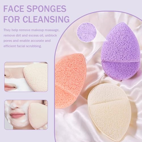 12 stuks gezicht Sponzen voor het reinigen van zachte Exfoliating Pads Bad Sponge Handschoen Herbruikbare Puff voor Deep Pore Reiniging Blackheads Dagelijks gezicht reinigen Mannen Vrouwen 5
