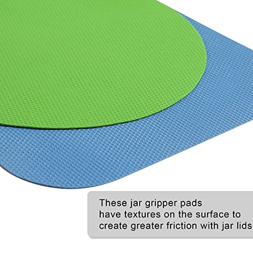 4Pcs Rubber Fles Opener Gripper Pad, Rubber Pot Grippers Multifunctionele Pot Opener voor senioren met Artritis Zwakke handen Keuken Coasters (Lichtblauw, Groen) 4