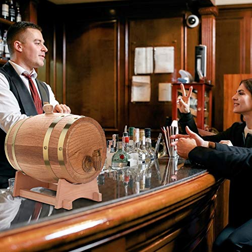 Wijn, Oak Barrel, 1.5/3/5/10L, Oak Barrel voor wijn, Whisky Tequila, Wine Dispenser, Houten Barrel, Leakproof (3L) 5