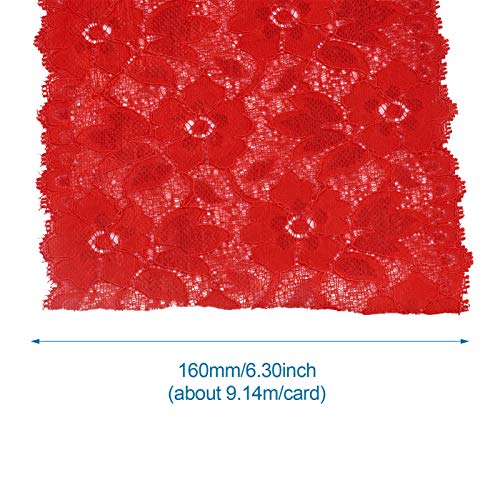 10 meter 6.3 Inch Brede Stretchy Lace Ribbon Borduren Bloemen Patroon Elastische Stof Trim voor Garment Craft Wedding Gift Decor, Grey 3