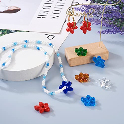 Starfish Glass Beads Ocean Thema Sterrenvis Big Hole Beads 6 Kleuren Opaque/Transparant Starfish Spacer Beads for DIY armband ketting ambachten sieraden maken