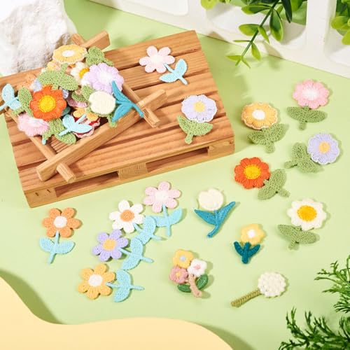 42 stuks bloemen borduurwerk patches mooie diverse bloemen naaien op patch 21 stijl bloemen kostuum accessoires applications voor hoeden schoenen shirts jassen rugzakken