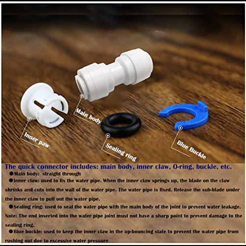 RO Waterfilter geschikt voor 3/8 Inch Push Fit Straight Plug voor RO-systeem Drank Output Waterzuiveraar Pure Water Machines Direct Drinkfontein 3