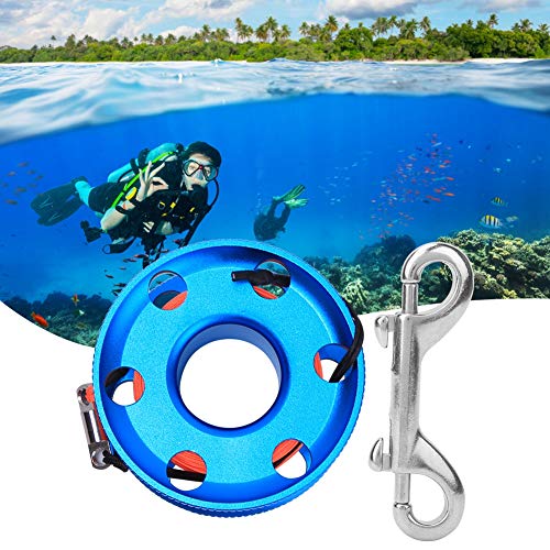 Duiken Cord Spool duikgereedschap Spool Roestvrij staal duiken Finger Spool Spool Onderwater Snorkel accessoire met lijn voor duikers blauw