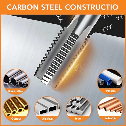 6 stuks NPT Pijp Tap Set 1in tot 1/8in Precisie Carbon Steel Wire vormen Tap Loodgieters Faucet met opslagdoos voor doe-het-zelf loodgieters