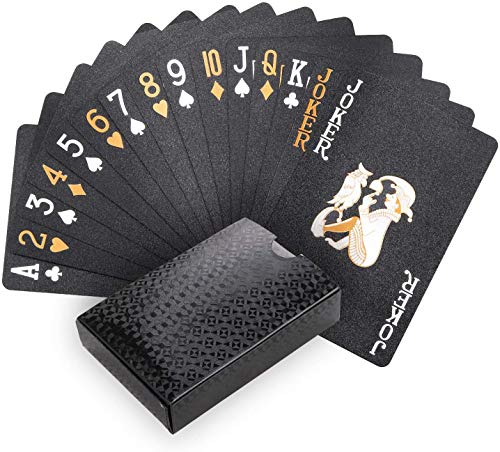 Black Playing Cards, 100% waterdichte Poker Cards Plastic Professional Card Decks Poker Cards voor Kerstmis, Halloween en alle partijen