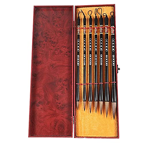 7 Pack Chinese kalligrafie borstel Set Schrijven Tekening Inkt Penselen, Japanse Kanji Sumi pen voor professionele beginner