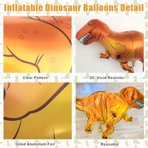 Dinosaurusballonnen, 2 stuks 3D Large Foil Animal Ballonnen Opblaasbare Dinosaurus T-Rex Ballonnen Dinosaurus Themafeest Decoraties voor kinderen 3