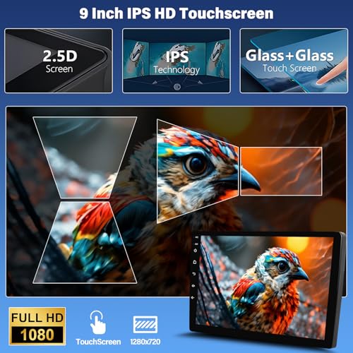 4G+64G Android 14 Autoradio voor Toyota Yaris 2005-2011 met draadloze CarPlay Android auto 9 Inch Touch Screen Radio met GPS WiFi Bluetooth FM SWC Microfoon + Rear View Camera 3