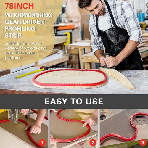 Profiel Strips voor Houtbewerking, Profiel Strips Flexibele Gears Polymerization Materiaal Draagbaar Geschikt voor het omgaan met houtbewerking Projecten 3