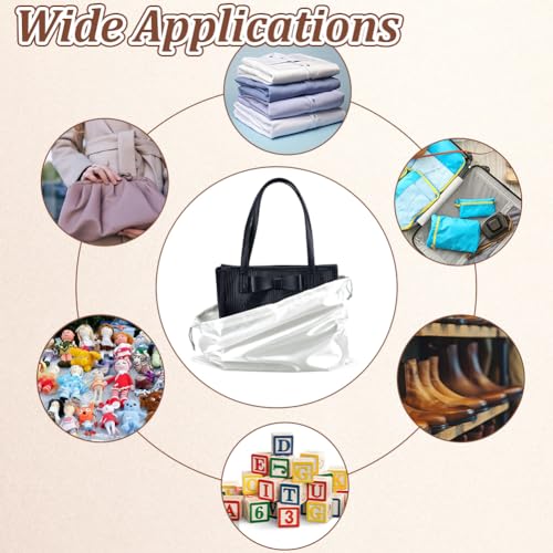 Verpakking van 4 stofzakken voor handtassen, 40 x 51 cm, Faux Silk Berging Bags, Drawstring Bags, Portable Travel Bags voor handtassen, schoenen, laarzen, wit, wit 5