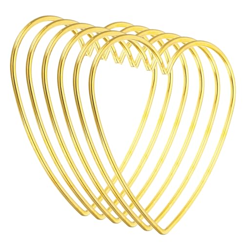 10 cm Dromenvanger ringen, 6 stuks metalen hartachtige macramé kroon bloemen ring hoepel voor thuis doe-het-zelf ambachtelijke bruiloft muur opknoping decoraties, goud