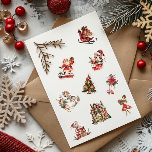 Pak van 50 Kerstmis Stickers Waterdicht voor Kerstmis Gifts, Scrapbooking, Ambachten, Ambachten 3