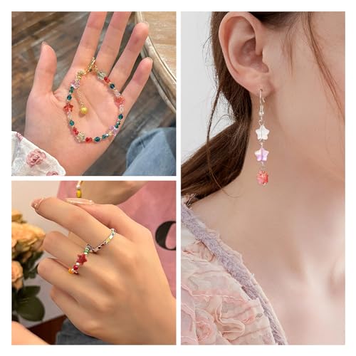 100 st. Glass Star Kralen, Transparant Sprayed Star Spacer Kralen 10 Styles Galvaniseren Star Pony Lose Kralen Bulk voor DIY oorbellen armband ketting sieraden maken 3