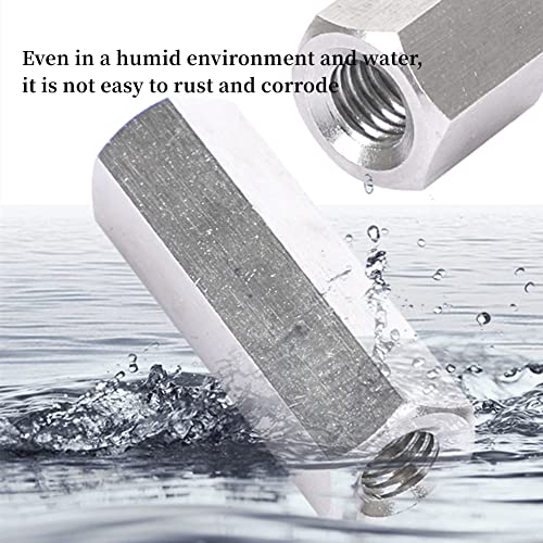 10Stuks M8 Long Rod Nut, Hex Nut vrouwelijke draad, Hex Hexagonal Sleeve Nut, Carbon Steel Galvanized Standoff Threaded Fasteners (M8 * 40) 3