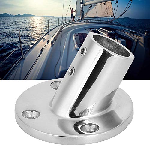 Main Courante de Pont de Bateau d'Acier Inoxydable de Catégorie Marine Ajustant la Base Ronde de 60 Degrés pour tube de 22mm ou 25mm(22mm) 4