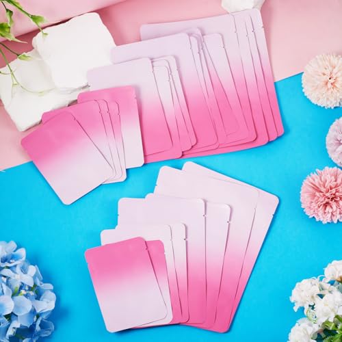 72 st. Heat Seal opslagtassen 4 stijlen Plastic sieraden set Vacuum Sealer zakken hersluitbare zakken voor bruiloft favors Ambachten kralen Monsters Verpakking, Hot Pink 4