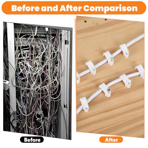 100 st. White Cable Clips, 10mm Wire Wall Clips met stalen Nails, Ethernet Kabel Clips, Kabel Nails, Coaxiale Kabel Clips voor Draad Ethernet Kabels (10mm)