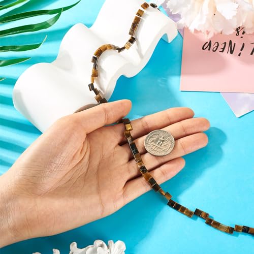 1 Rechthoekig onderdeel 2 Hole Natural Tiger Eye Kralen Tila Kralen Synthetische Jasper Rechthoekige drager Kralen Stenen Spacer Kralen Bulk voor DIY armband ketting sieraden maken 5