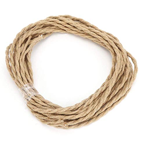 Elektrische draad, Vintage henneptouw Gedraaide Paar Elektrische draad Kabel DIY Accessoires voor Chandelier Light(3m)