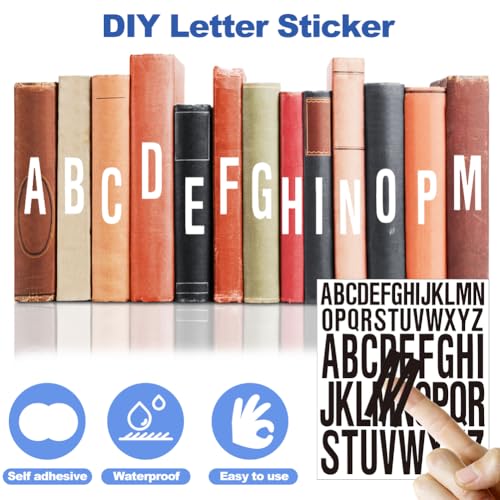 Vinyl Letter Stickers, 6 Vellen 1 Inch 2 Inch, Normale Zelfklevende Hoofdletterbrieven en Onder Alfabet Stickers, Waterdichte Zelfklevende Brieven voor Ambachten, Tekenen, Poster, Scrapbook, Koffer, Auto 3