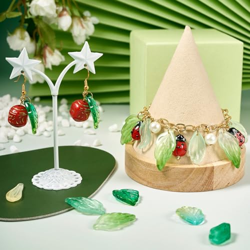 Lampwork Glasblad Charms Boom Bladeren Hangers Crystal Glasblad Bangling Charms Kralen voor DIY Crafts Armbanden Kettingen oorbellen sieraden maken