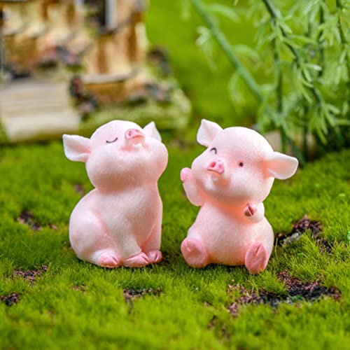 8st Miniatuur varkensfiguren Lucky Varkenfiguren Leuke roze varken voor DIY Craft Cake Decoratie Fairy Tuin Verjaardag Party 5