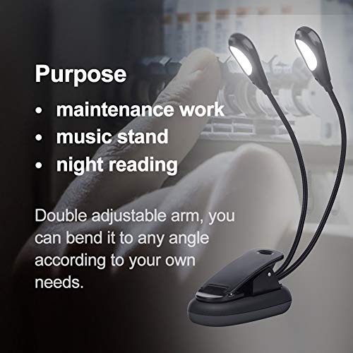 Clip-on Light, Clip-on Music Stand Boek Lamp LED Lamp USB Oplaadbaar voor Music Stand (6 Lights) 4