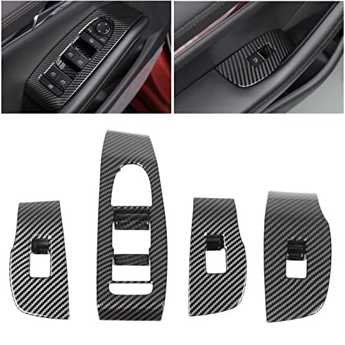 4 stuks Deur/Window Switch Panel Cover Carbon Fiber Style Vervanging voor 3 Hatchback 3 Limousine CX30