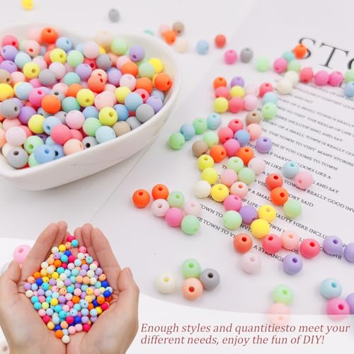 100 st. Matte Acryl Ronde Matte Candy Kleur kralen, Kleurrijke armband Vriendschap armband maken van Opaque Pastel kleuren gemengde 8mm Losse kralen voor ketting ambachten sieraden DlY 4