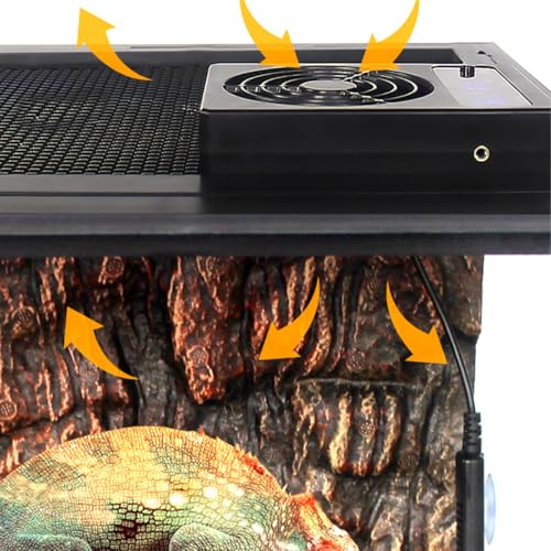 Reptiel Vivarium Koeler, Reptiel Temperatuur en Vochtigheid Meter, Automatische Ventilatie Ventilatie Ventilatie Ventilator Controle voor Rainforest Terrarium Vivarium Reptielen 5