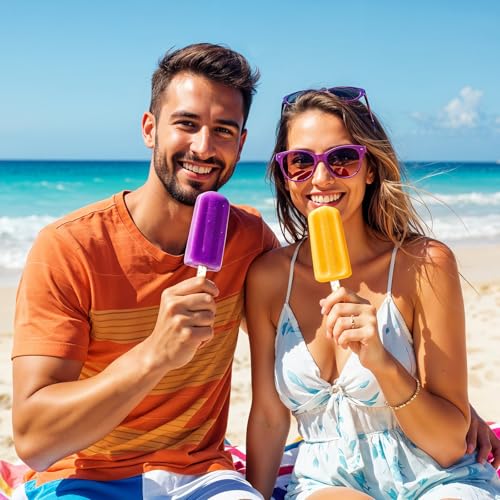 20Stuks Acryl Cake Sicle Sticks, Gold Glitter Popice Sticks, Herbruikbare Glitter Popice Mirror Ice Cream Stick voor DIY Candy Dessert Gifts Party Crafts Kunstprojecten (4.1 Inch) 3