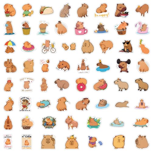 Capybara Sticker Set voor tieners en volwassenen, Verpakking van 100 waterdichte Vinyl Stickers, Auto, Motorfiets, Fiets, Skateboard, Snowboard, Bagage, Laptop, Koffer, Helm, Motorfiets 5