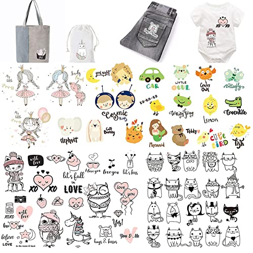 Eenhoorn Strijkplaten, Hart Dieren, Thermische overdracht Strijkplaten, Schedelpatroon, Droomvanger, Patches, Warmteoverdracht, Stickers voor Kleding, T-Shirt, Jeans, Bags, DIY (A) 4