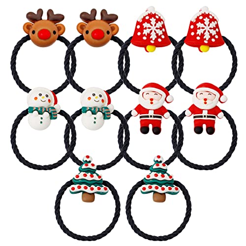 10 stuks Kerstmis Haar Accessoires voor Kerstmis Klokjes Kerstboom Elk Santa Snowman Kerstmis Haarspeld voor het versieren van haar