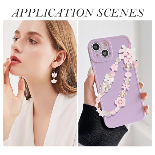 100g diverse acryl kralen bloem kraal caps boeg vlinder hart blad esthetische ambachtelijke kralen bulk voor armband sieraden maken, parel roze & wit 4