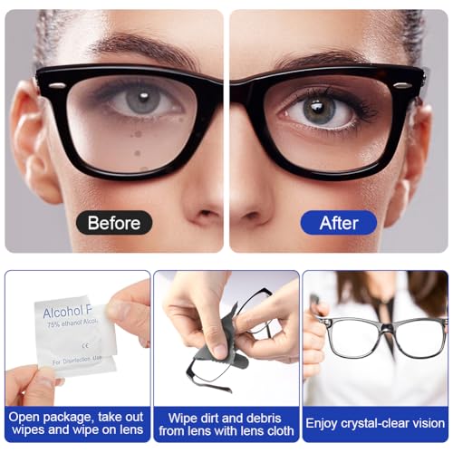 240 Schoonmaakkleding 5 x 5 cm Schoonmaakkleding Set 1 x Glazen Schoonmaakkleding voor lenzen, filters, lenzen en LCD displays 5