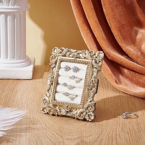 Vintage Ring houder, Juwelen Ring Tentoonstelling Stand Frame Oorbellen Tentoonstelling Tablet sieraden houder Tray Showcase voor fotografie Props bruiloft decoratie handel 4