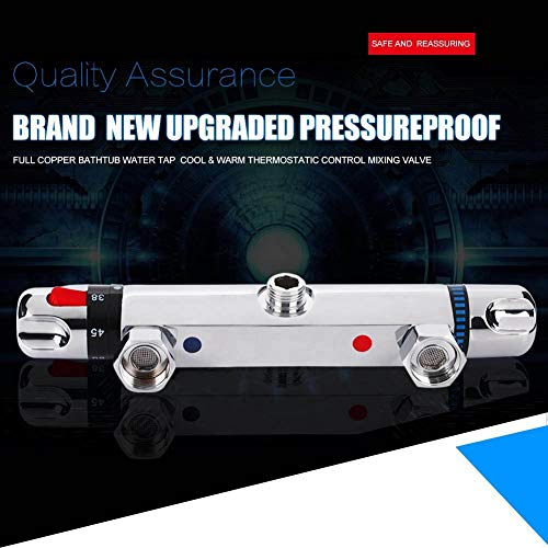 Thermostatische Wanddouche Mixer Tap, Chrome-vergulde messing Thermostatische Douche Fixture voor badkamer, Thermostaat Faucet voor thuisbadkamer