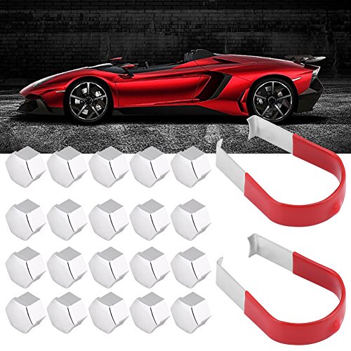 Notenhoes, Verpakking van 20, 19 mm, Wheel Nut Bolt, Hex Beschermkappen voor Wiel Noten, Chrome 5