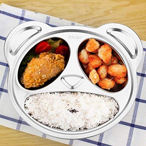 Kinderen Tafelgerei, 304 Stainless Steel Panda-Shaped Kinderen Eten Plate Tafelgerei Multifunctioneel Eten Verdeeld Plate voor thuis kleuterschool
