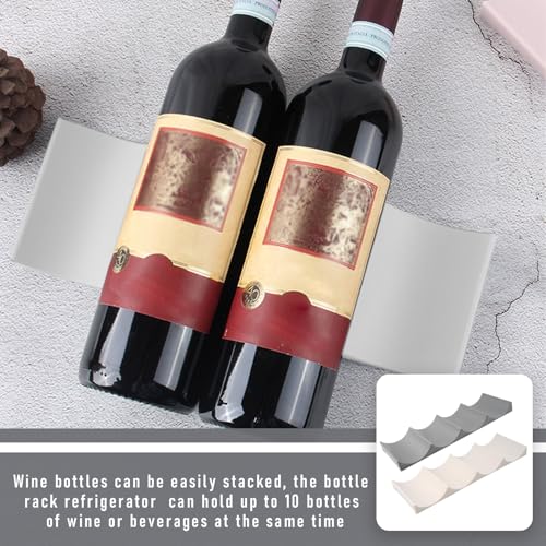 Flessenhouders, 2 stuks Flessenrek, Koelkast, Non-Slip Koelkast Flessenhouder, Stapelbare Koelkast Organisator, Flessen Koelkast, Flessenrek voor Keuken, Pannenkast 4