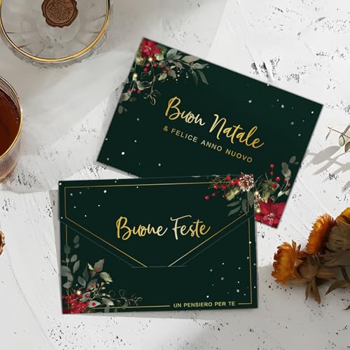 Pak van 2 kerstkaarten, geld enveloppen, portemonnee, wenskaarten, vrolijk kerstfeest, gelukkig nieuwjaar, geschenkidee, partij, kerstkaart 4