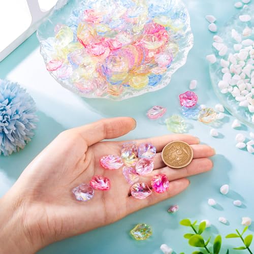 200st Bladhangers Shimmer Leaf Dangle Charms Transparante Petal Acryl Hangers AB Kleur sieraden Charm Bulk voor DIY oorbellen ketting sieraden maken, acryl, acryl 5