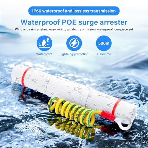 RJ45 PoE Extender - 10/100/1000Mbps Gigabit IP66 Waterdicht, Lightning Protection 5kA, Outdoor PoE Repeater voor het uitbreiden van PoE Afstand tot 250m