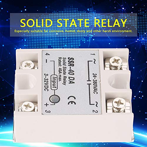 Solid state relay SSR-40DA 40A Monofase solid state relais ingang 3-32V DC uitgang 24-380V AC 3