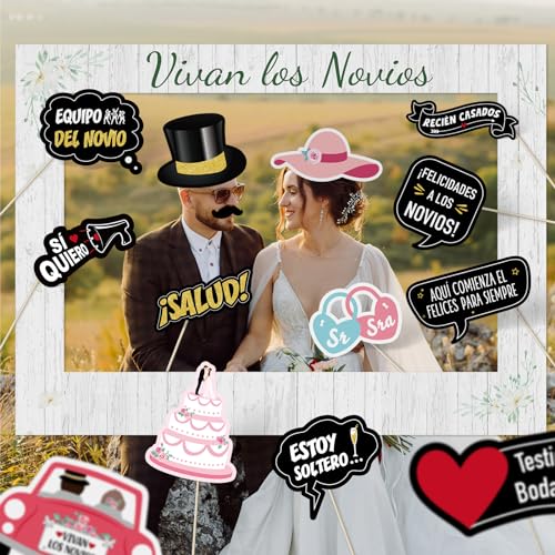 20st foto booth rekwisieten bruiloft 1 stuk frame accessoires rekwisieten in het Spaans 4